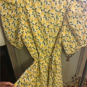 Gianni Bini Yellow Lemon Print Dress